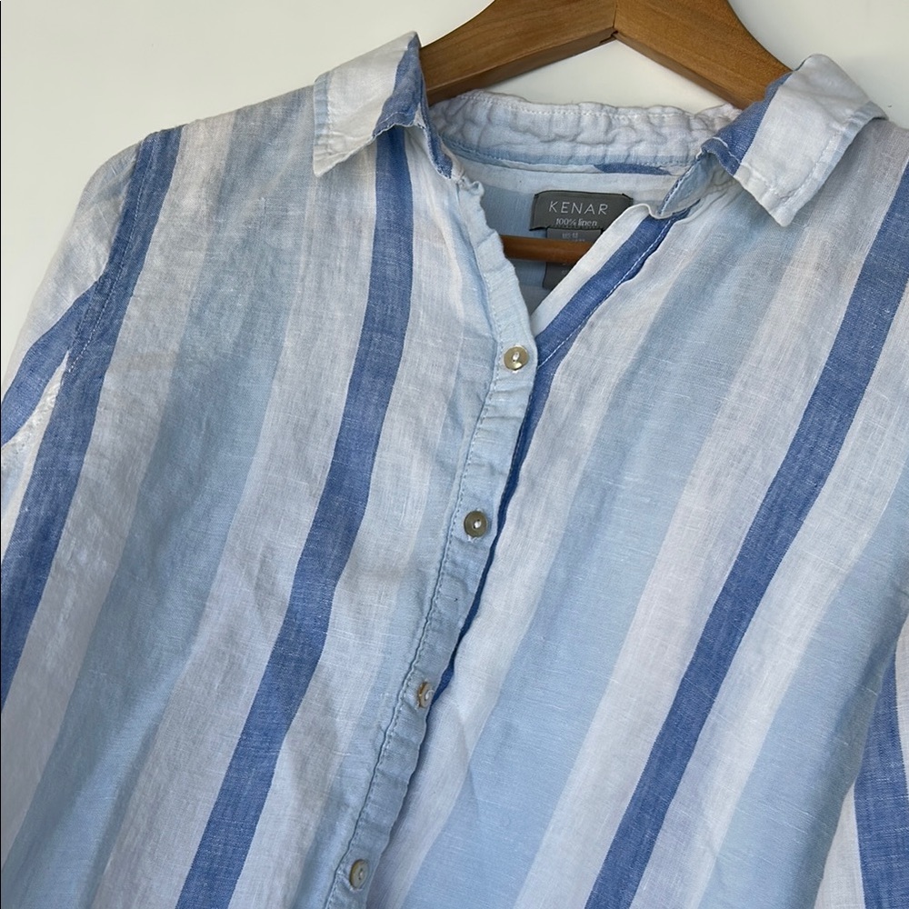 Vintage Kenar 100% Linen Striped Tunic